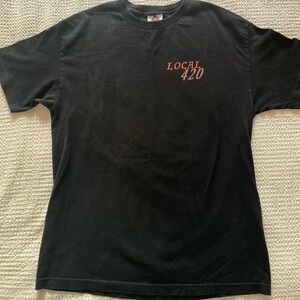 Local 420 100% Cotton Funny Union Graphic Tee Size L in Black